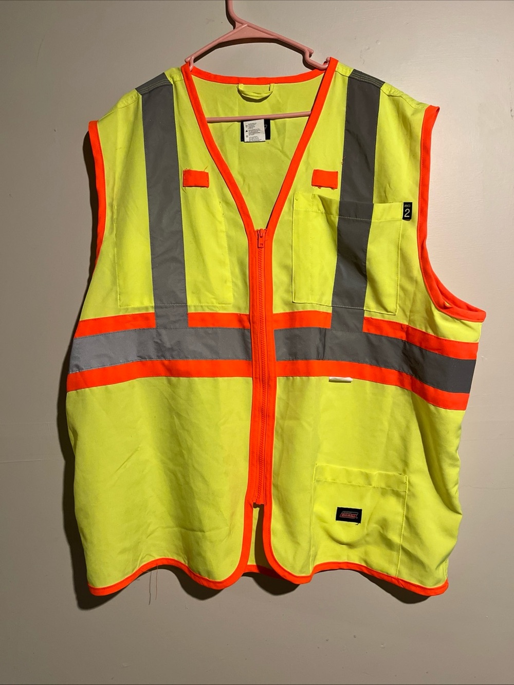 Dickies Neon Yellow Safety Vest with Orange Trim
